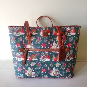 Mickey and Minnie Mouse Christmas Dooney & Bourke Tote Bag